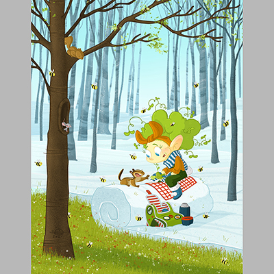 illustration of Spring is getting ready for Summer's arrival.  But always has the time to share a snack with her forest friends.

Illustration - Procreate - 2021 

Art for kids, storytelling, character design, e-learning, Children illustration, kid literature, story time, app, apps, board, game board, young adult, toddler, children's book art, children's book illustrator, visual development, visdev, cartoon, creative, picture book, concept art, spring, season, lunch, animals, sharing, bees, hard at work