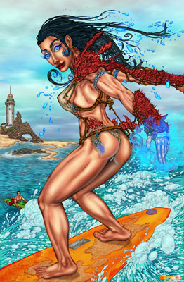 illustration of Fan art of Aspen Comics Fathom character created by the late Michael Turner.