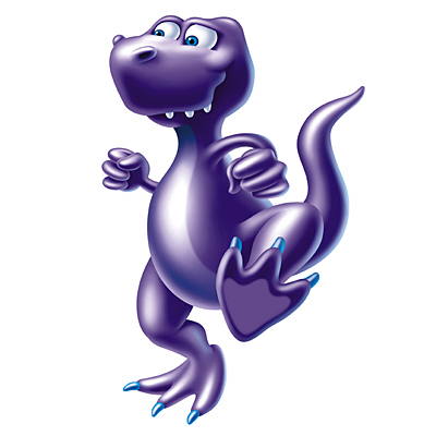 illustration of T-Rex Dinosaur for Kirkland Signature Children's Chewable Vitamins