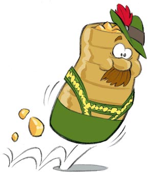 illustration of Concept art for a racing game involving breakfast foods.