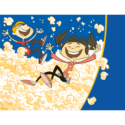 illustration of In-store signage display header for Act II Popcorn.