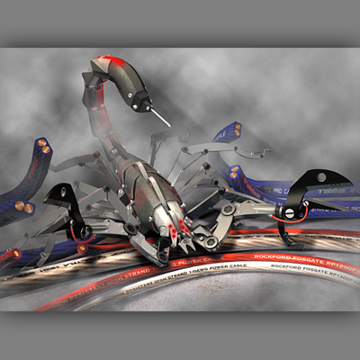 illustration of Mechanical scorpion concept 3d illustration.