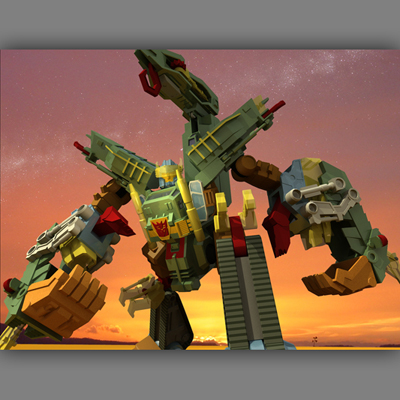 illustration of Scorponik, transformer character 3d illustraion and animation.
