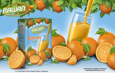 illustration of Photo Realistic Illustration for Fruit Juice Container