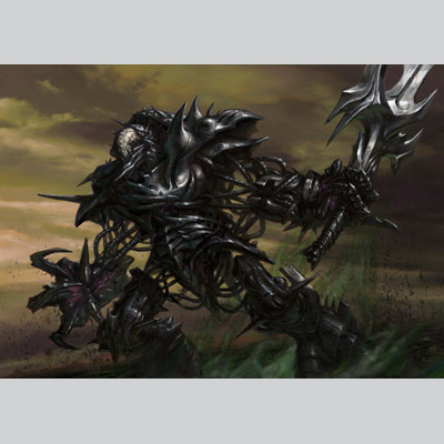 illustration of Phrexian Crusader is a card illustration for Magic the Gathering's 