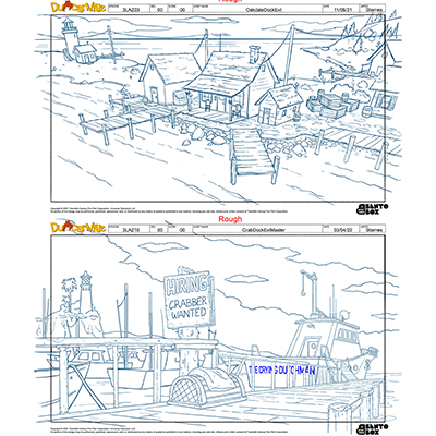 illustration of Background design for Bento Box Entertainment. See many more of my animation background designs on my website.