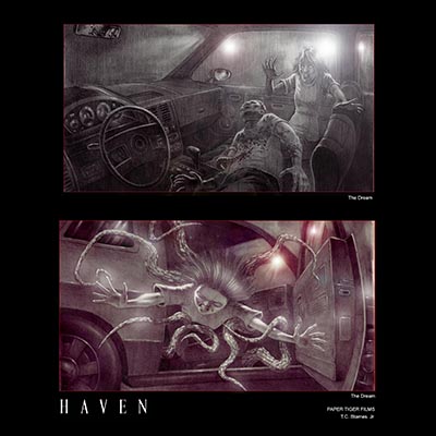 illustration of Storyboard/production design for proposed film by director/animator James Paris