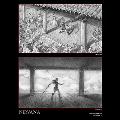 illustration of Storyboard/production design for proposed film by director/animator James Paris