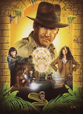 illustration of Proposed DVD cover illustration for latest Indiana Jones film.