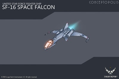 illustration of SF 16 Space Falcon concept art