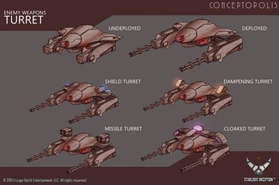 illustration of Enemy Turret concept art