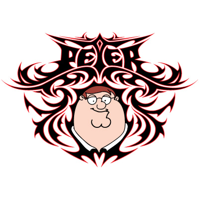 illustration of Tattoo style artwork for global licensing of Family Guy.