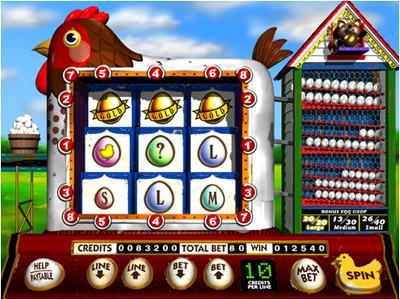 illustration of Golden Egg Video Slots Game. 3D Modelling & Artwork.