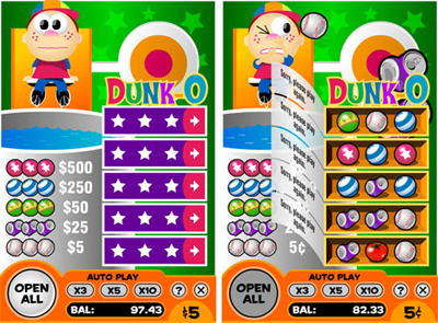 illustration of Dunko Pull Tab Online Flash game. Game Design, Artwork, Flash graphics,