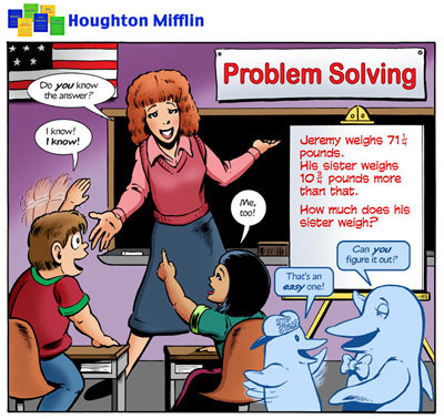 illustration of Artwork for Houghton Mifflin textbook on fundamentals of mathematics.