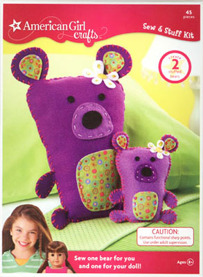 illustration of Charatceter development of teddy bear for a sewing kit for girls. 