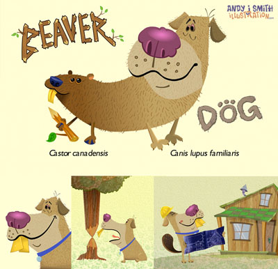 illustration of stills from interactive online picture book