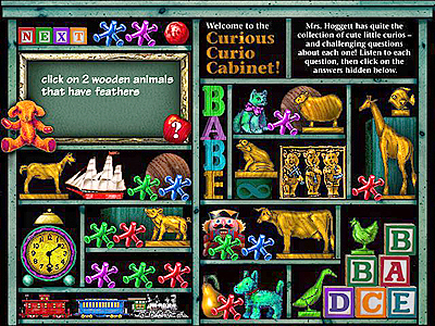 illustration of This interactive game challenges the child's adding, subtracting, counting skills along with color recognition and spelling.