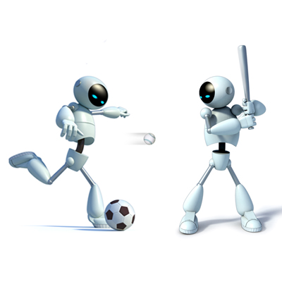 illustration of After providing a gladiator and a robot as a proposed mascot for use on a sporting website, our client decided on the Sportbot.