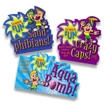illustration of Design and custom illustration services were provided to create this series of die-cut hang tags.