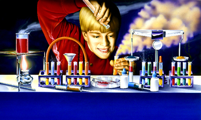 illustration of Toy Chemist Set Box Cover