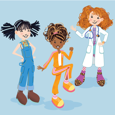 illustration of Licensed character illustrations for Scholastic's Groovy Girls magazine