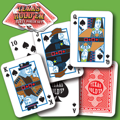 illustration of Texas Hold'em card game design (party favor pack), illustrations, pattern, logo design