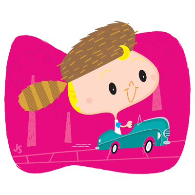 illustration of car, toy, kid, metal, pedal, child, boy, retro, digital, play, greeting card