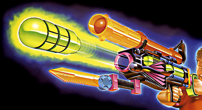 illustration of If you're 10 years old, and can't take out your enemy with THIS item, you'd better surrender. It can launch a nerf grenade, ball, flyer, and Bayonet all at once! Reloading is your only concern. Aiming is optional, but if you miss, running is recommended!