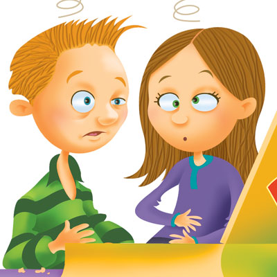 illustration of An illustration for an educational publication about too much pizza.