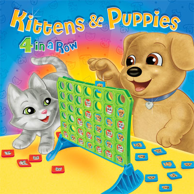 illustration of I designed the package art, illustration and logo type for this connect 4 game. 
