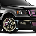 illustration of Tricked out Ford for 50Cent/Vitamin Water Promotion.