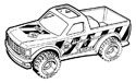 illustration of Line art illustration of a Tonka truck for ad slicks