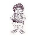 illustration of Character design of a Hobbit in graphite pencil