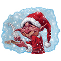 illustration of Christmas Elf painted in gouache