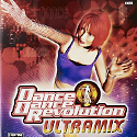 illustration of Package design for Dance Dance Revolution Ultramix, including box bundle with game and controller.