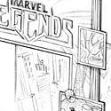 illustration of “Marvel Legends” structure and package design system for Hasbro, Inc.