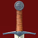illustration of Broadsword with leather grip.