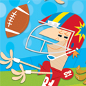 illustration of football, player, touchdown, score, sports, catch, wide receiver, run, NFL, defender, offense, greeting card