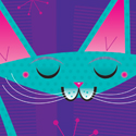 illustration of promo piece for steckfigures, inc. cat, kitten, kitty, style, fashion, pet, feline, greeting card