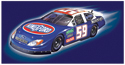 illustration of Full color  art for Kingsford Nascar race car charcoal lighter can front panel. This can be found on any supermarket shelf.