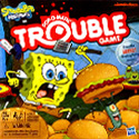 illustration of SpongeBob in the classic Hasbro board game Trouble!